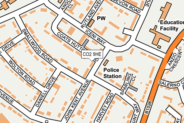 CO2 9HE map - OS OpenMap – Local (Ordnance Survey)
