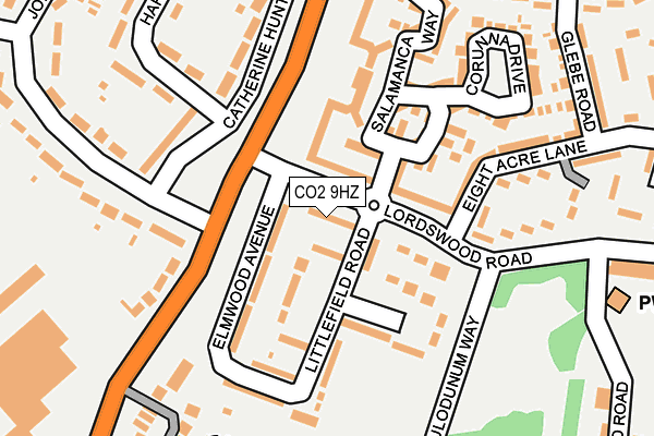 CO2 9HZ map - OS OpenMap – Local (Ordnance Survey)