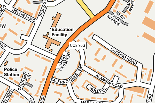 CO2 9JG map - OS OpenMap – Local (Ordnance Survey)