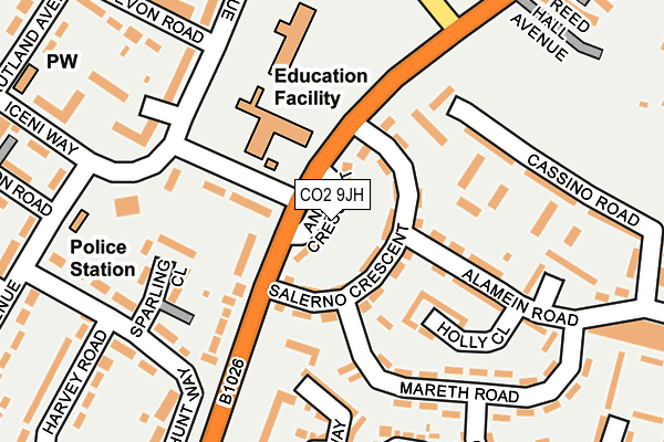 CO2 9JH map - OS OpenMap – Local (Ordnance Survey)