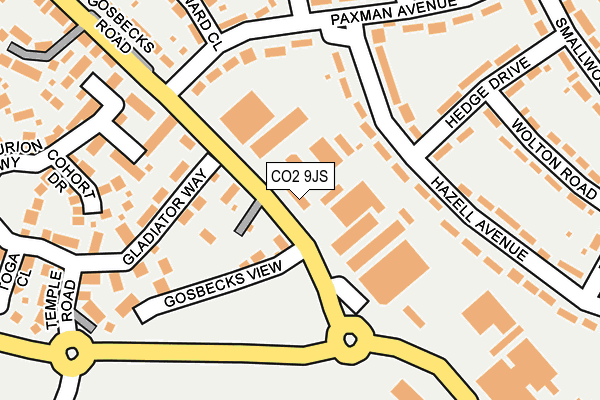 CO2 9JS map - OS OpenMap – Local (Ordnance Survey)