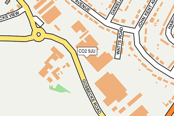 CO2 9JU map - OS OpenMap – Local (Ordnance Survey)