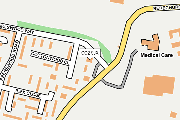 CO2 9JX map - OS OpenMap – Local (Ordnance Survey)