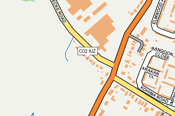 CO2 9JZ map - OS OpenMap – Local (Ordnance Survey)