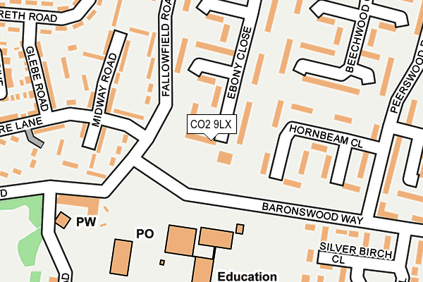 CO2 9LX map - OS OpenMap – Local (Ordnance Survey)