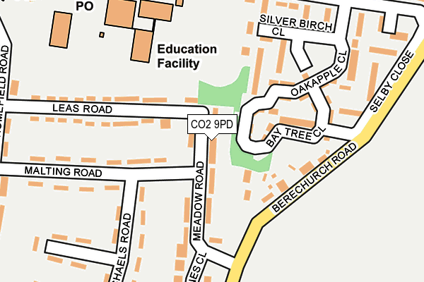 CO2 9PD map - OS OpenMap – Local (Ordnance Survey)