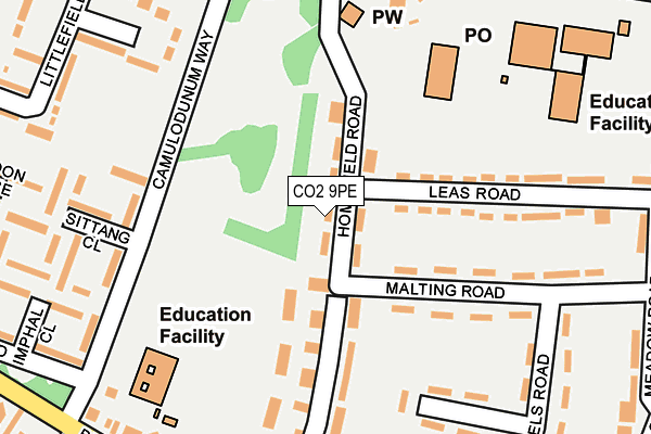 CO2 9PE map - OS OpenMap – Local (Ordnance Survey)