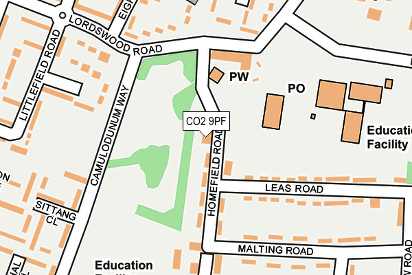 CO2 9PF map - OS OpenMap – Local (Ordnance Survey)