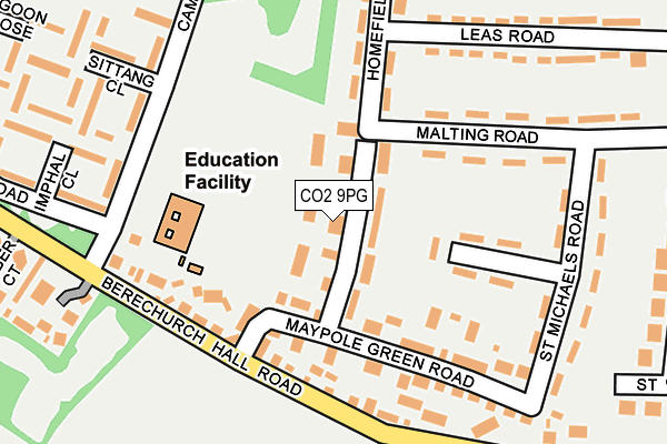 CO2 9PG map - OS OpenMap – Local (Ordnance Survey)