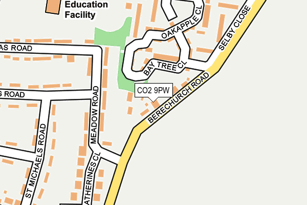 CO2 9PW map - OS OpenMap – Local (Ordnance Survey)