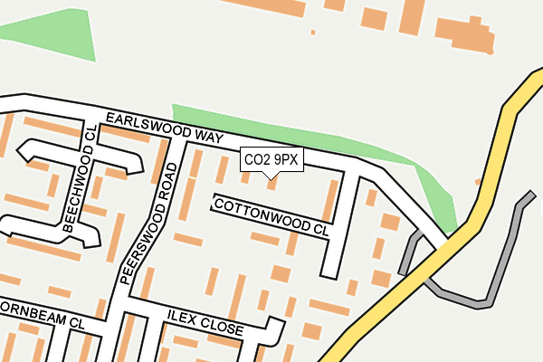 CO2 9PX map - OS OpenMap – Local (Ordnance Survey)