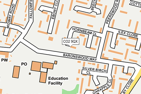 CO2 9QX map - OS OpenMap – Local (Ordnance Survey)