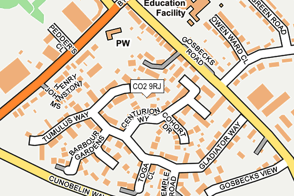 CO2 9RJ map - OS OpenMap – Local (Ordnance Survey)