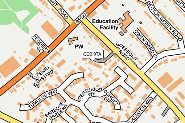 CO2 9TA map - OS OpenMap – Local (Ordnance Survey)