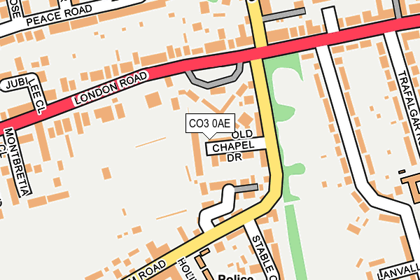 CO3 0AE map - OS OpenMap – Local (Ordnance Survey)