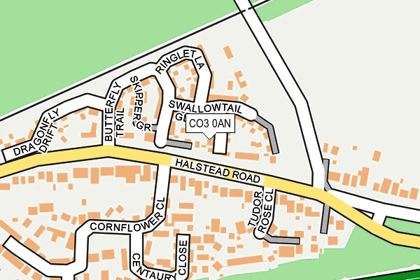 CO3 0AN map - OS OpenMap – Local (Ordnance Survey)