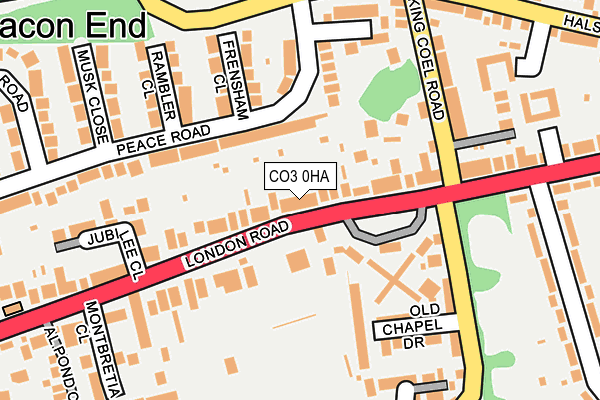 CO3 0HA map - OS OpenMap – Local (Ordnance Survey)