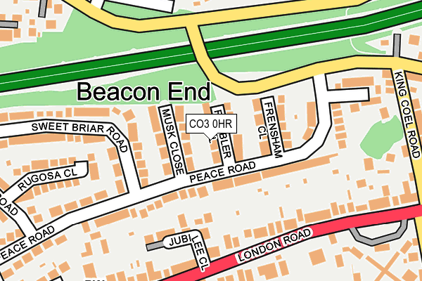 CO3 0HR map - OS OpenMap – Local (Ordnance Survey)