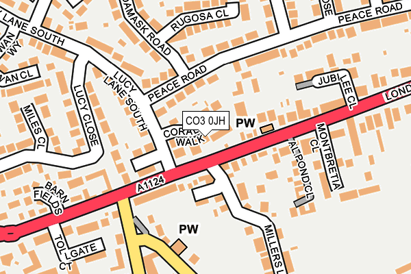 CO3 0JH map - OS OpenMap – Local (Ordnance Survey)