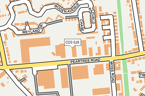 CO3 0JX map - OS OpenMap – Local (Ordnance Survey)
