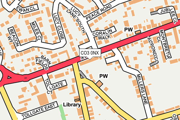 CO3 0NX map - OS OpenMap – Local (Ordnance Survey)