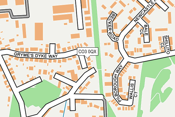 CO3 0QX map - OS OpenMap – Local (Ordnance Survey)