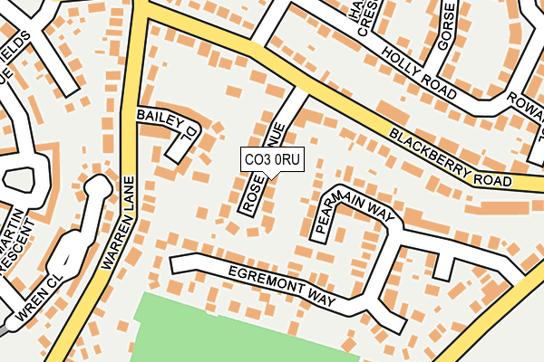 CO3 0RU map - OS OpenMap – Local (Ordnance Survey)