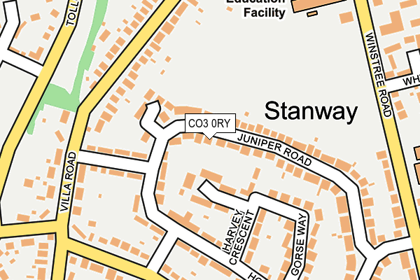 CO3 0RY map - OS OpenMap – Local (Ordnance Survey)