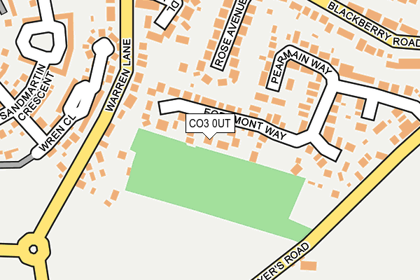 CO3 0UT map - OS OpenMap – Local (Ordnance Survey)
