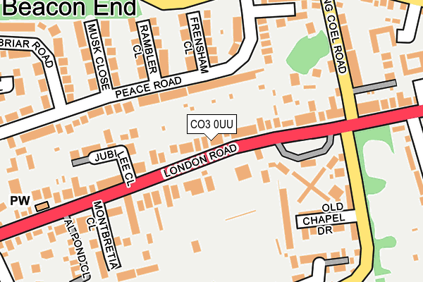 CO3 0UU map - OS OpenMap – Local (Ordnance Survey)