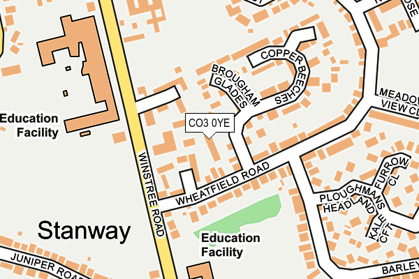 CO3 0YE map - OS OpenMap – Local (Ordnance Survey)