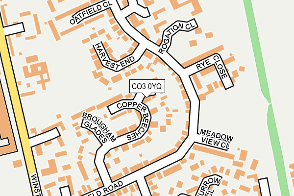 CO3 0YQ map - OS OpenMap – Local (Ordnance Survey)