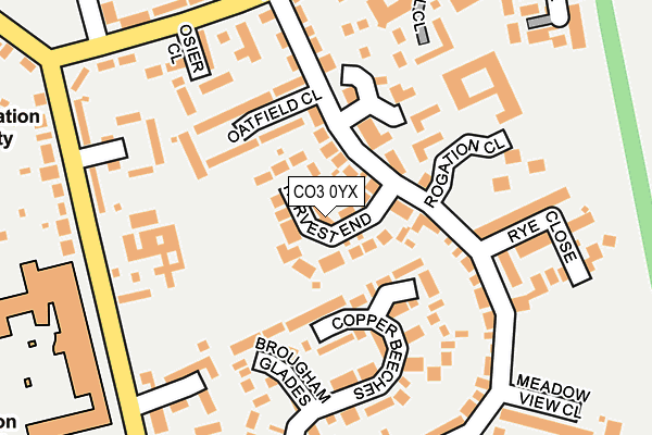 CO3 0YX map - OS OpenMap – Local (Ordnance Survey)