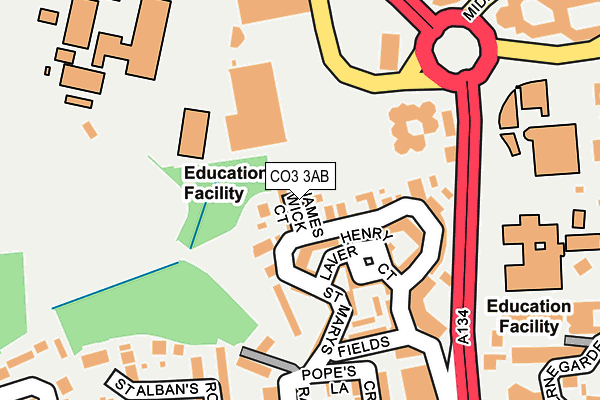 CO3 3AB map - OS OpenMap – Local (Ordnance Survey)