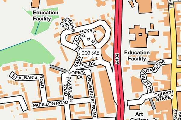 CO3 3AE map - OS OpenMap – Local (Ordnance Survey)