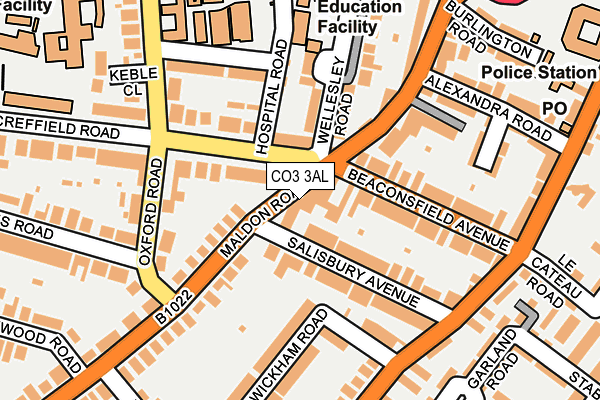 CO3 3AL map - OS OpenMap – Local (Ordnance Survey)