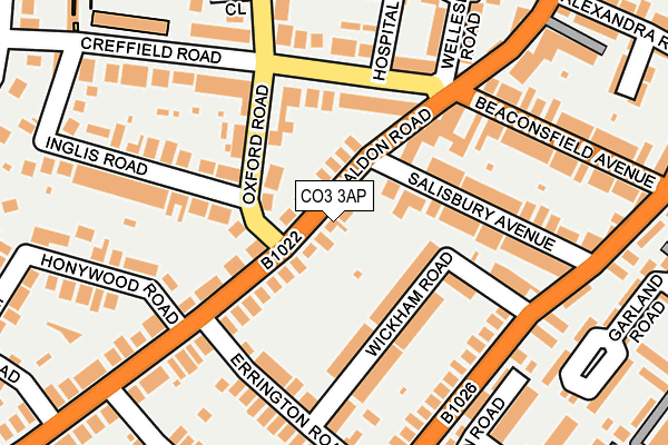 CO3 3AP map - OS OpenMap – Local (Ordnance Survey)