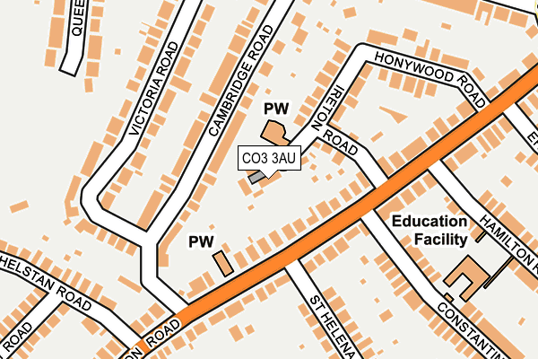 CO3 3AU map - OS OpenMap – Local (Ordnance Survey)