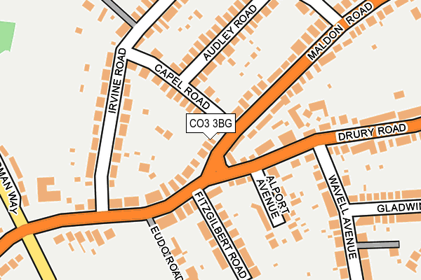 CO3 3BG map - OS OpenMap – Local (Ordnance Survey)