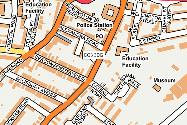 CO3 3DG map - OS OpenMap – Local (Ordnance Survey)