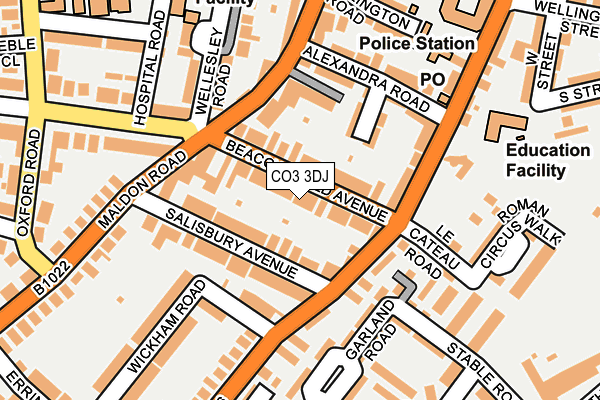 CO3 3DJ map - OS OpenMap – Local (Ordnance Survey)