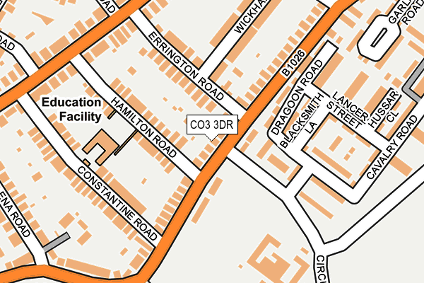 CO3 3DR map - OS OpenMap – Local (Ordnance Survey)