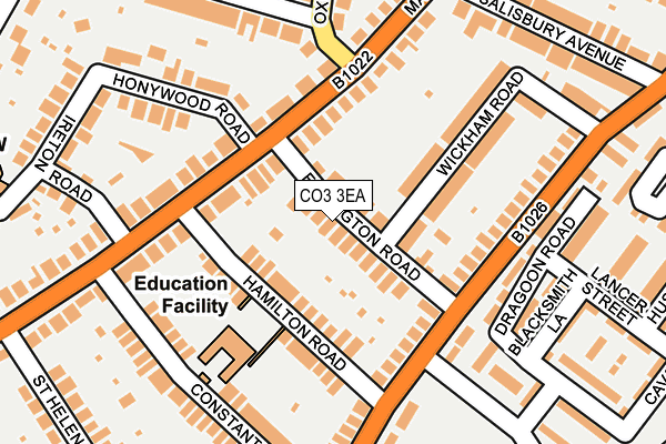 CO3 3EA map - OS OpenMap – Local (Ordnance Survey)