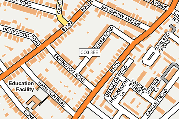 CO3 3EE map - OS OpenMap – Local (Ordnance Survey)