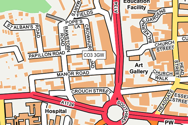 CO3 3GW map - OS OpenMap – Local (Ordnance Survey)