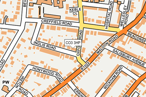 CO3 3HP map - OS OpenMap – Local (Ordnance Survey)