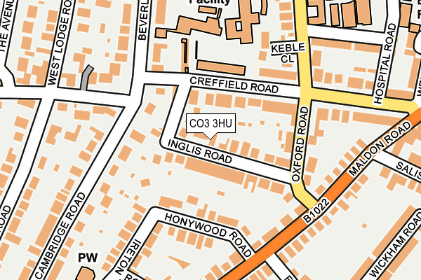 CO3 3HU map - OS OpenMap – Local (Ordnance Survey)