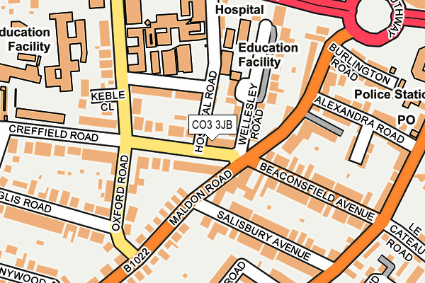 CO3 3JB map - OS OpenMap – Local (Ordnance Survey)