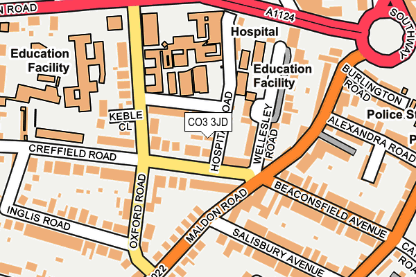 CO3 3JD map - OS OpenMap – Local (Ordnance Survey)