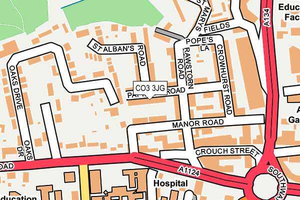 CO3 3JG map - OS OpenMap – Local (Ordnance Survey)